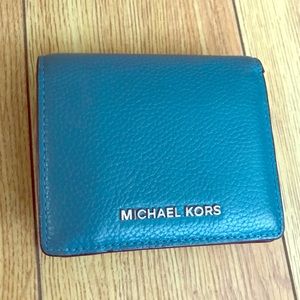 Michael Kors Teal Leather Wallet